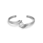 Bracciale Rigido Punto Luce Rettangolare In Acciaio Inossidabile