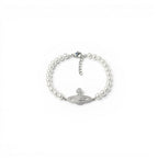 Bracciale Perle e Charm Pianeta In Acciaio Inossidabile
