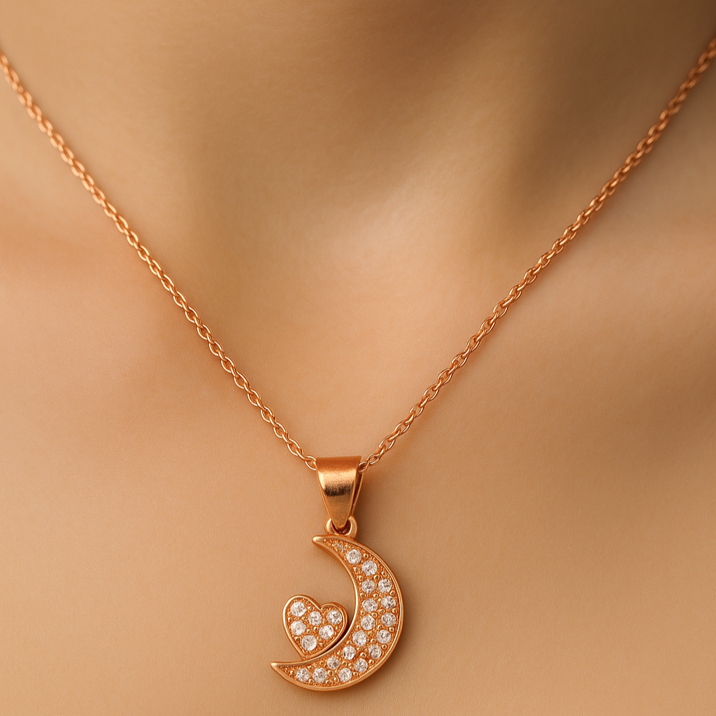 Ciondolo cuore argento brillante