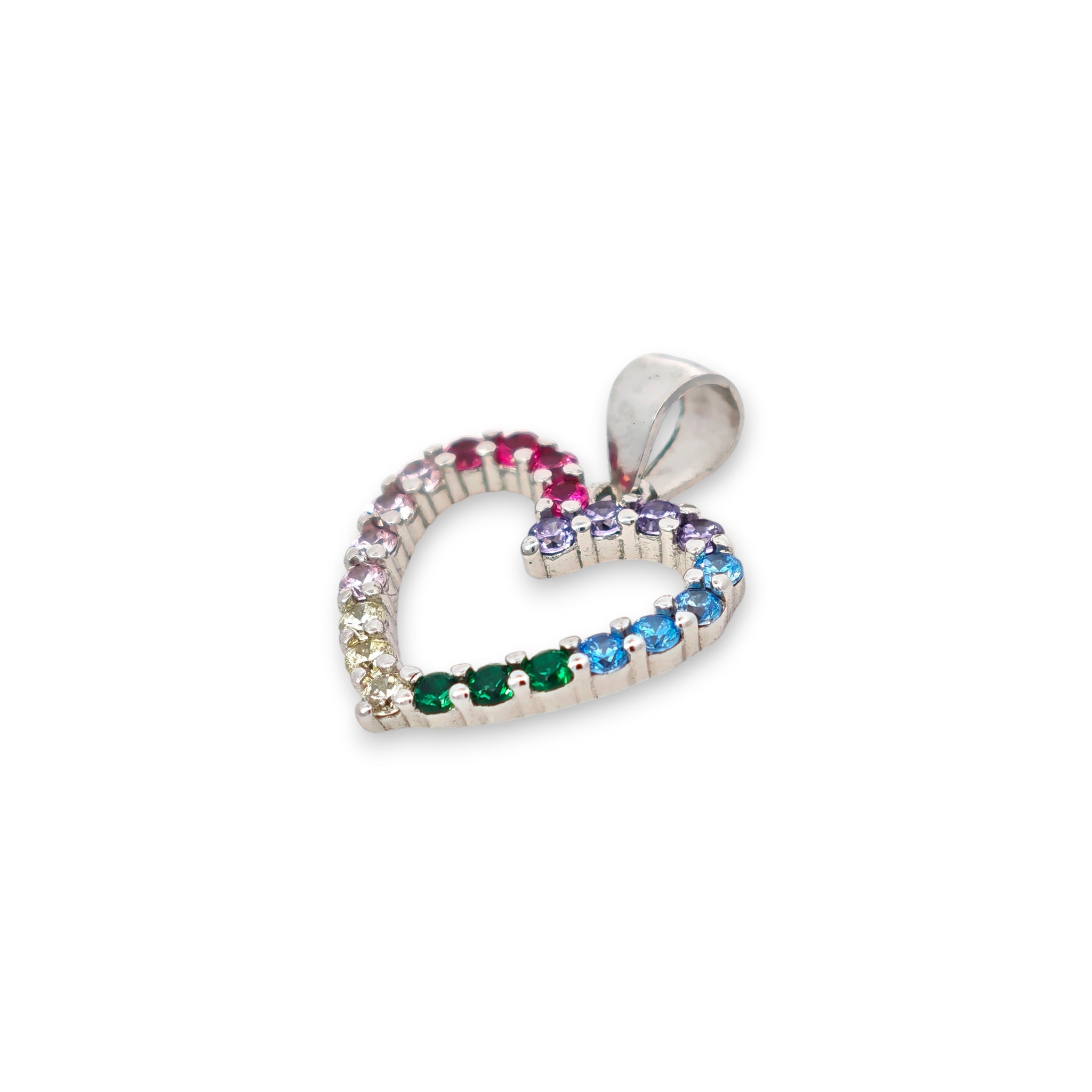 Ciondolo Cuore Arcobaleno in Argento