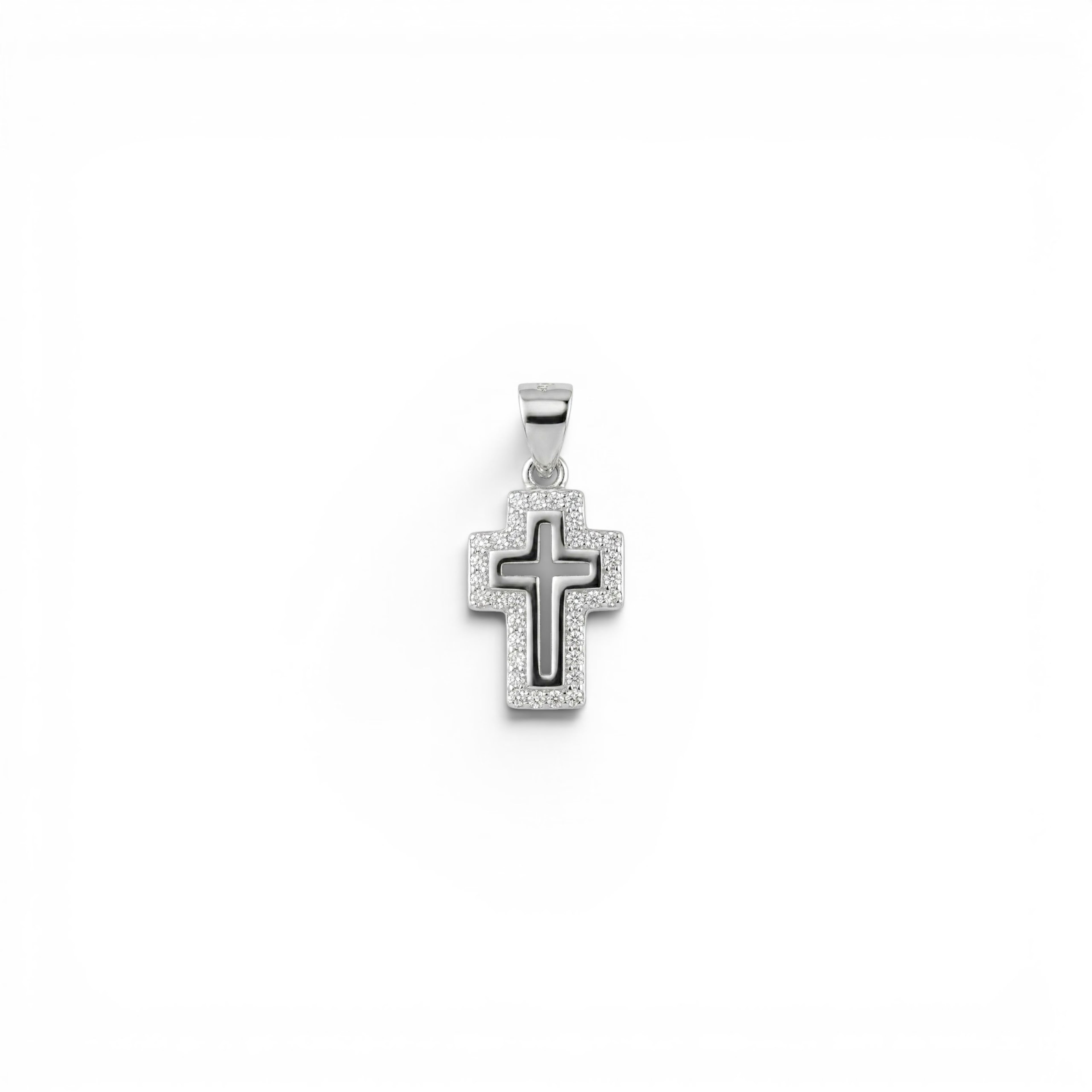 Ciondolo Croce con Zirconi In Argento 925