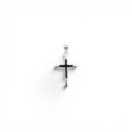 Ciondolo Croce Gotica con Smalto Nero In Argento 925