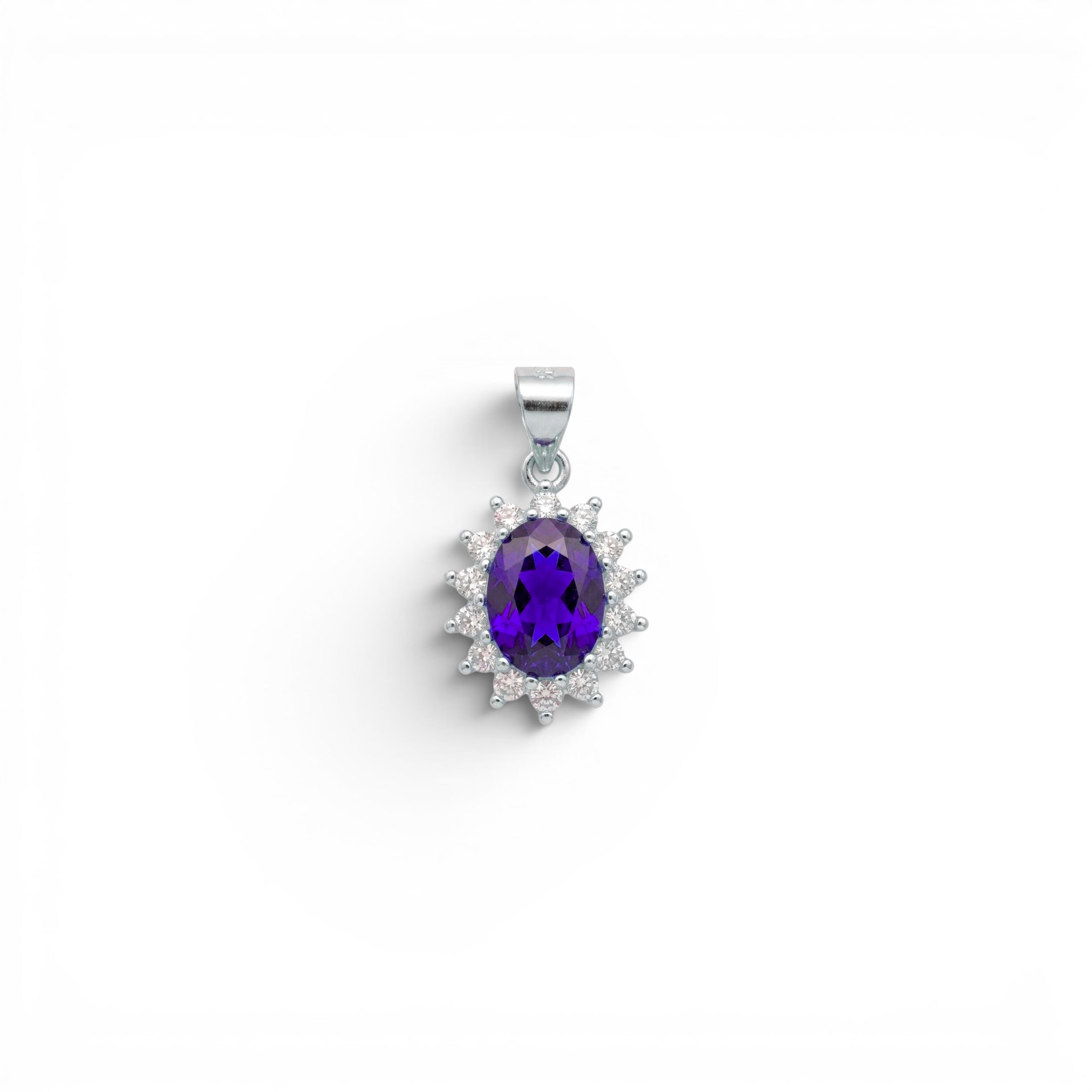 Ciondolo Ovale Kate con Zirconi In Argento 925