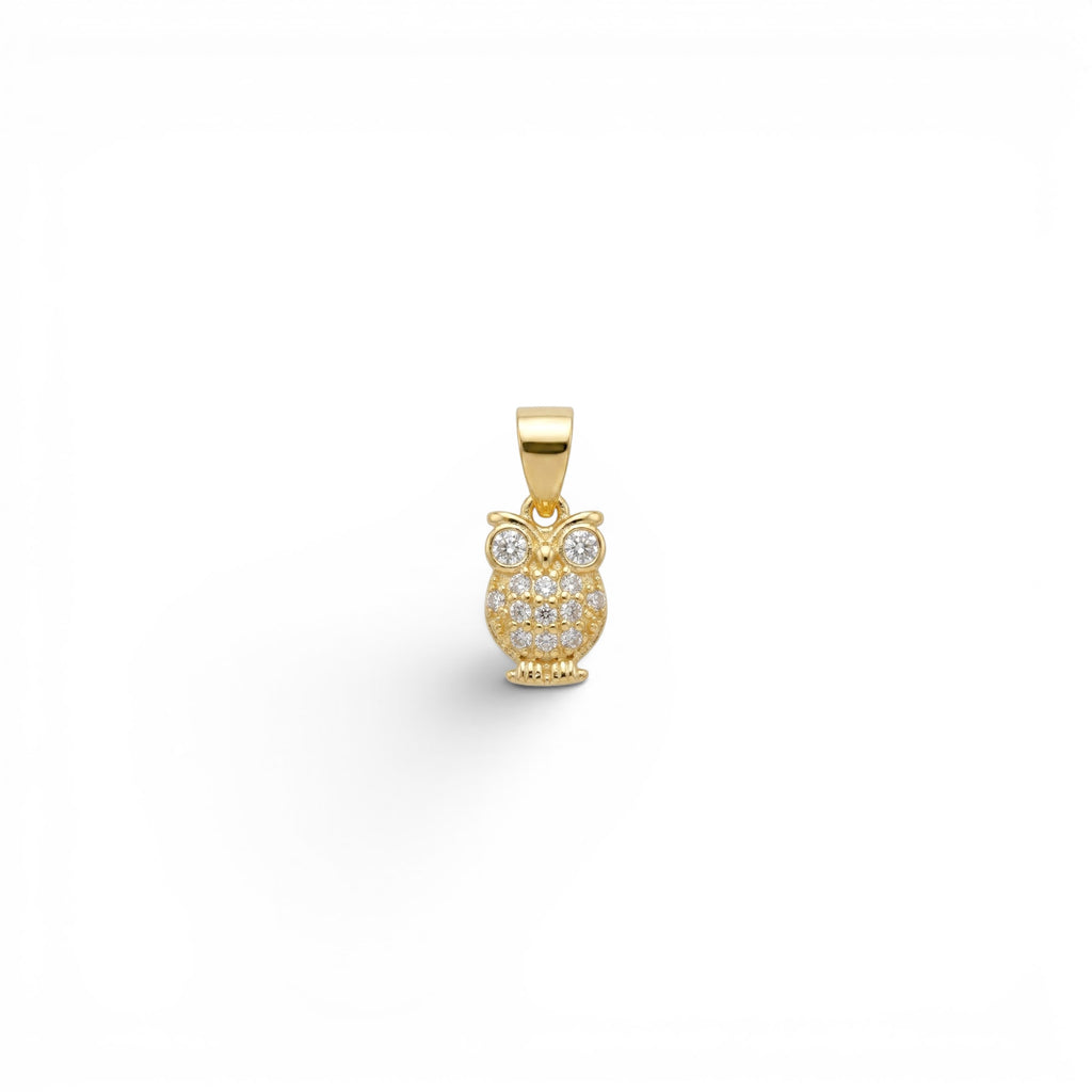 Ciondolo Gufo con Pavé di Zirconi In Argento 925