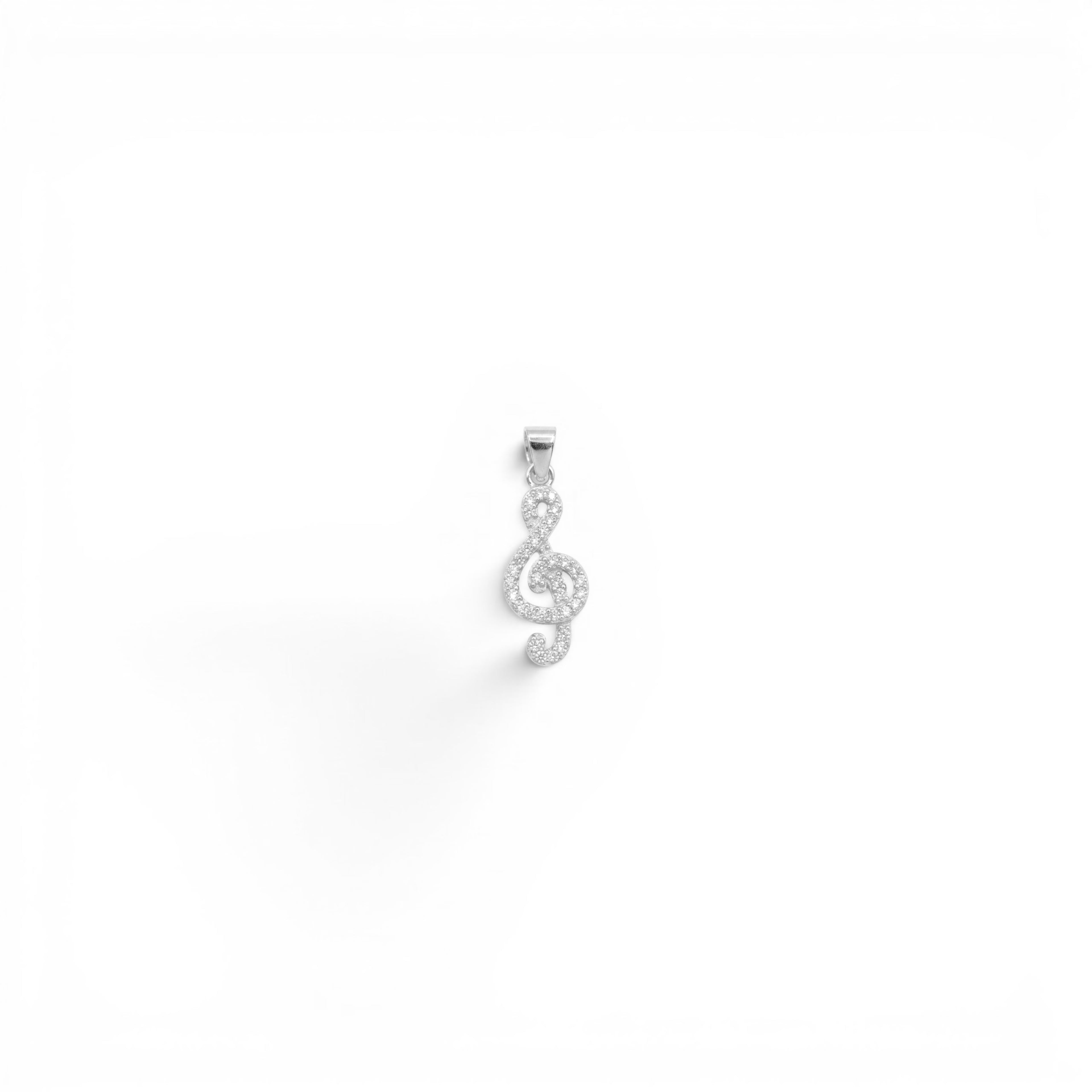 Ciondolo Chiave di Violino con Zirconi In Argento 925