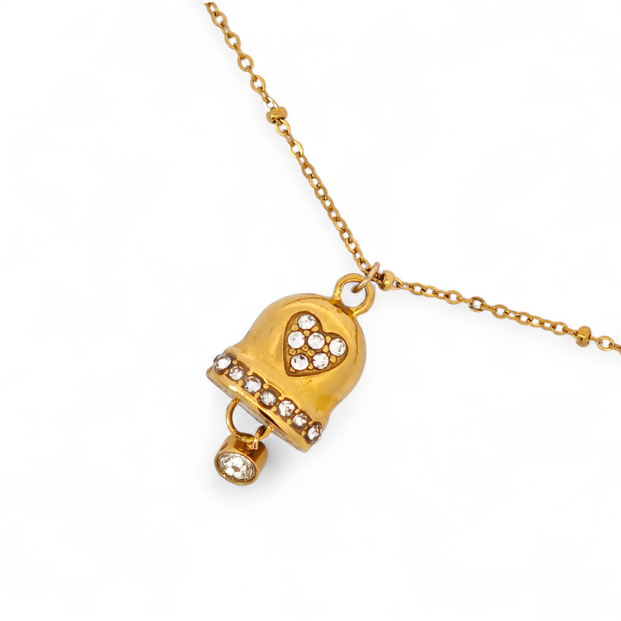 Collana Campanella Cuore in Acciaio