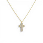 Collana con Croce in Pavé di Zirconi In Acciaio Inossidabile