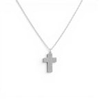 Collana con Croce in Pavé di Zirconi In Acciaio Inossidabile