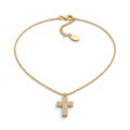 Collana con Croce in Pavé di Zirconi In Acciaio Inossidabile