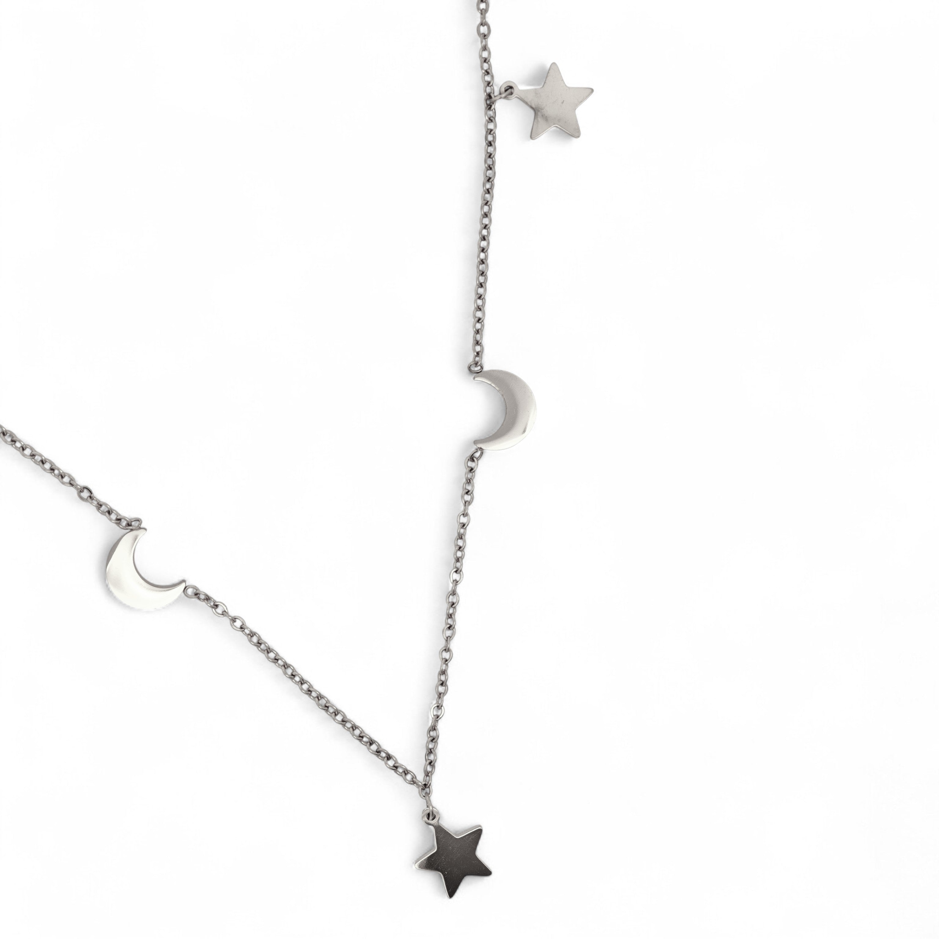 Collana Stelle e Lune in Acciaio Inossidabile
