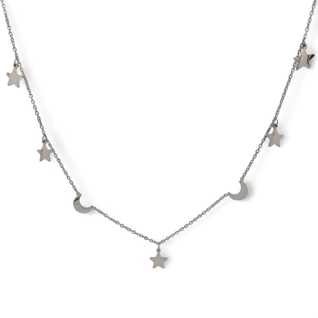 Collana Stelle e Lune in Acciaio Inossidabile