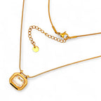Collana Dorata in Acciaio con Cristallo