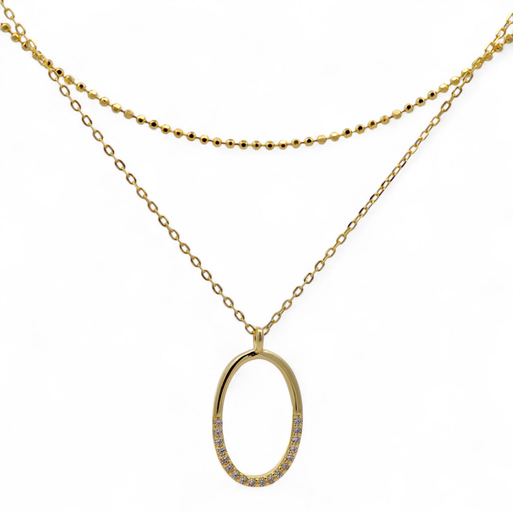 Collana doppio filo ovale in Argento 925