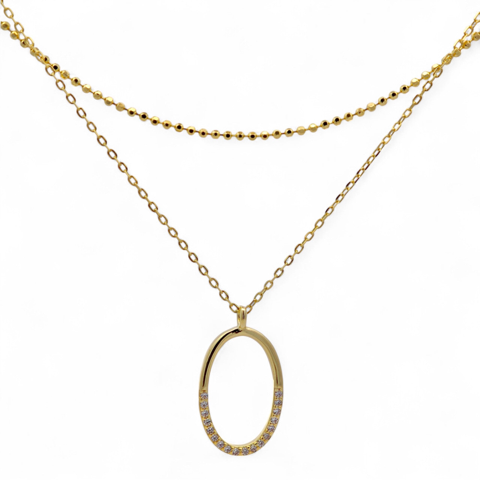 Collana doppio filo ovale in Argento 925