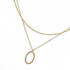 Collana doppio filo ovale in Argento 925