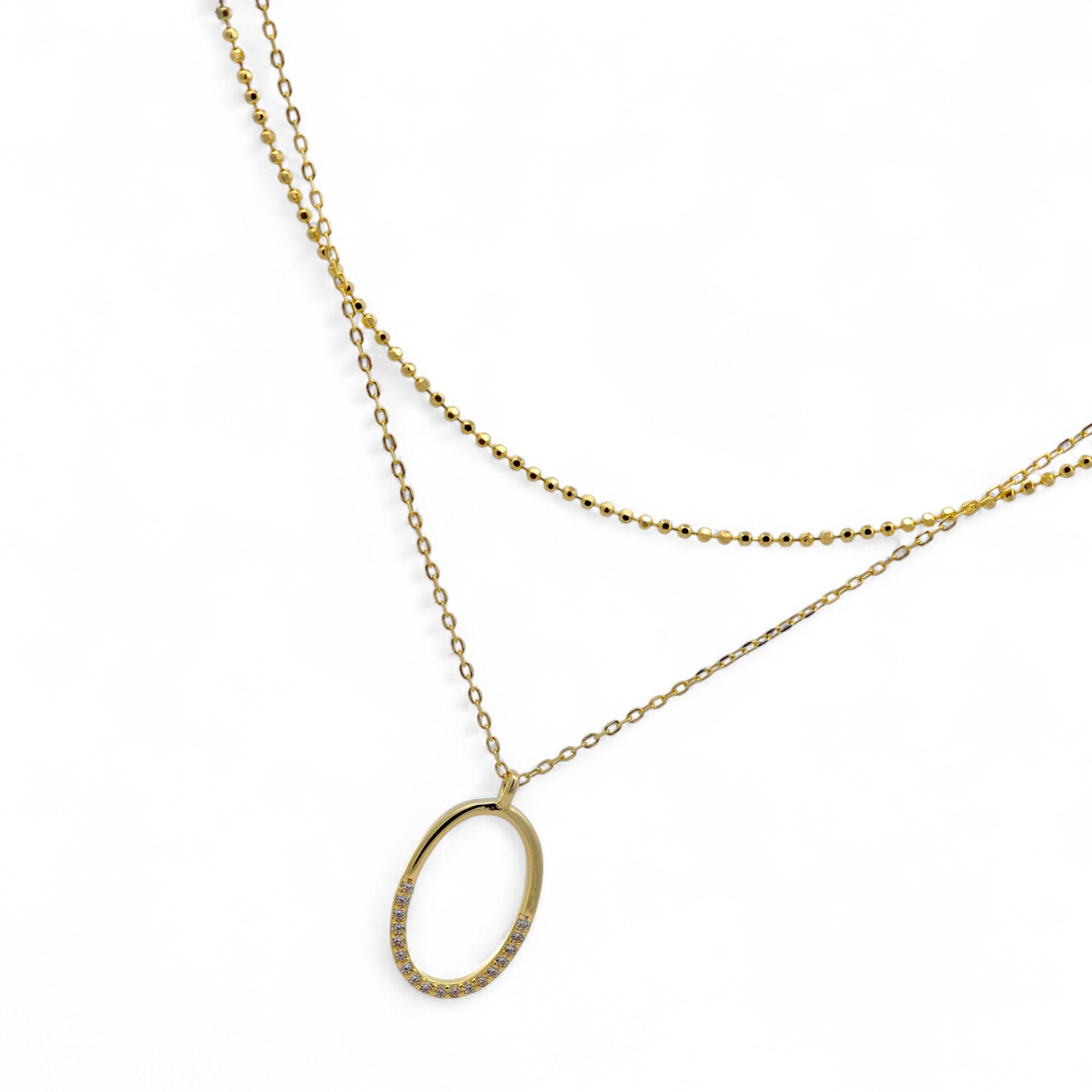 Collana doppio filo ovale in Argento 925