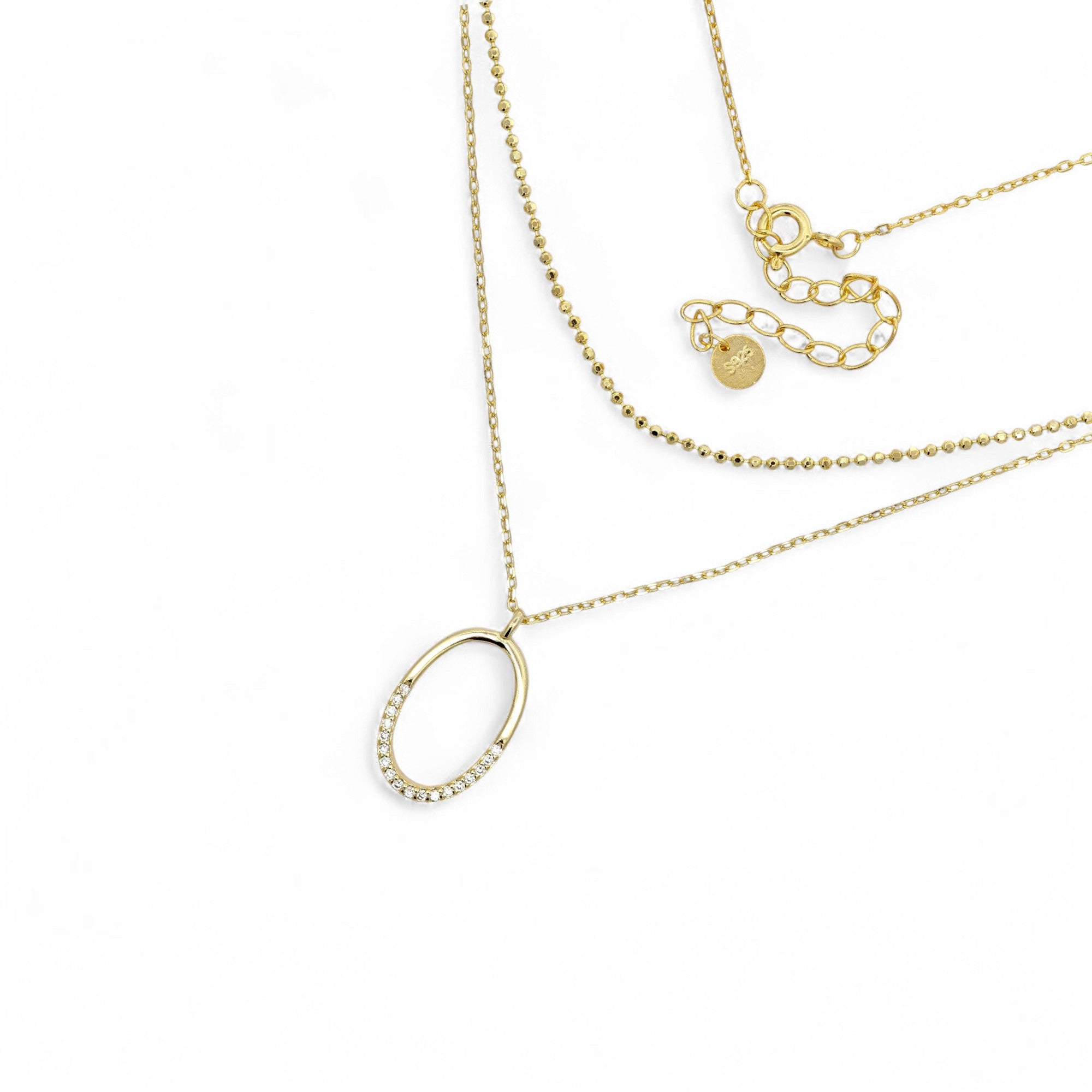 Collana doppio filo ovale in Argento 925