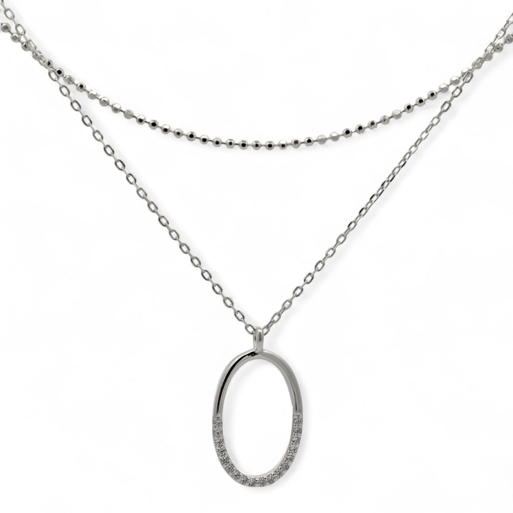 Collana doppio filo ovale in Argento 925
