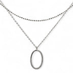 Collana doppio filo ovale in Argento 925