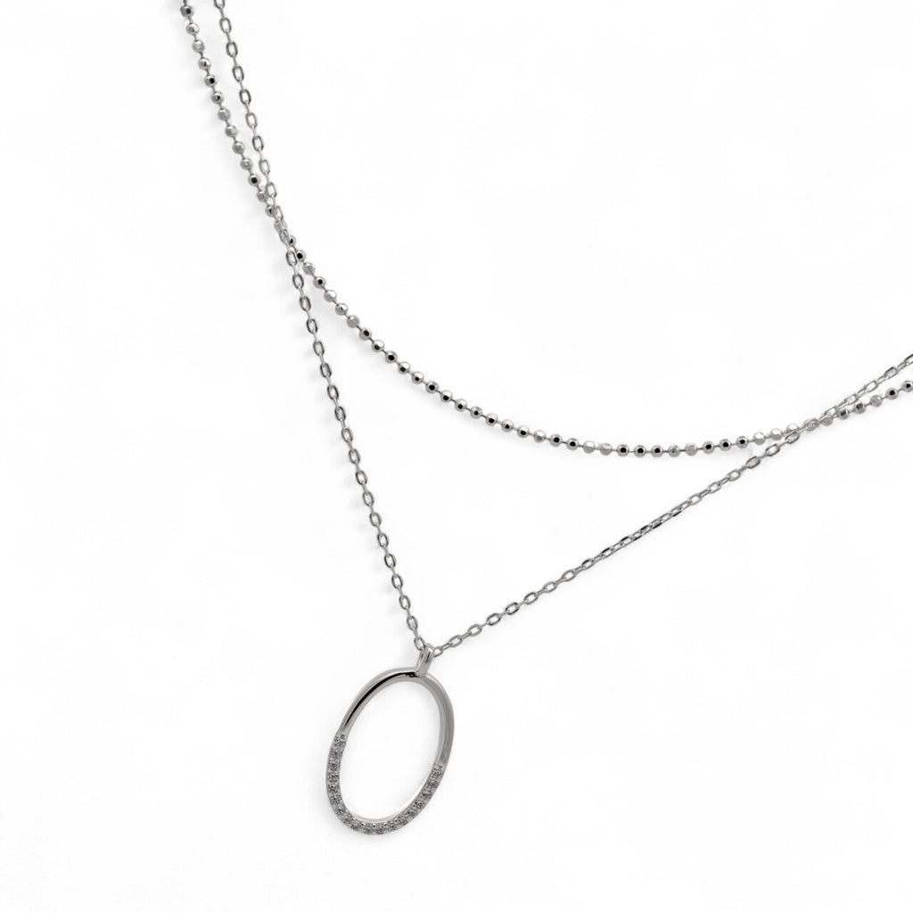 Collana doppio filo ovale in Argento 925