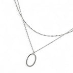 Collana doppio filo ovale in Argento 925