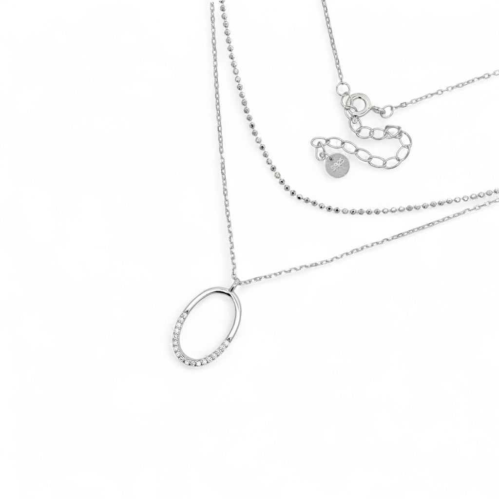 Collana doppio filo ovale in Argento 925