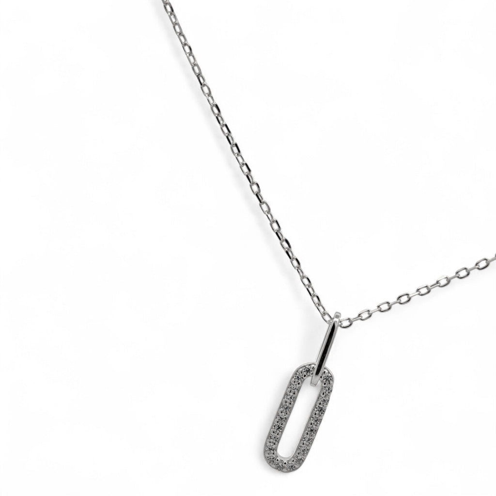 Collana in Argento con Pendente Rettangolare