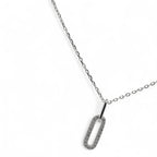 Collana in Argento con Pendente Rettangolare