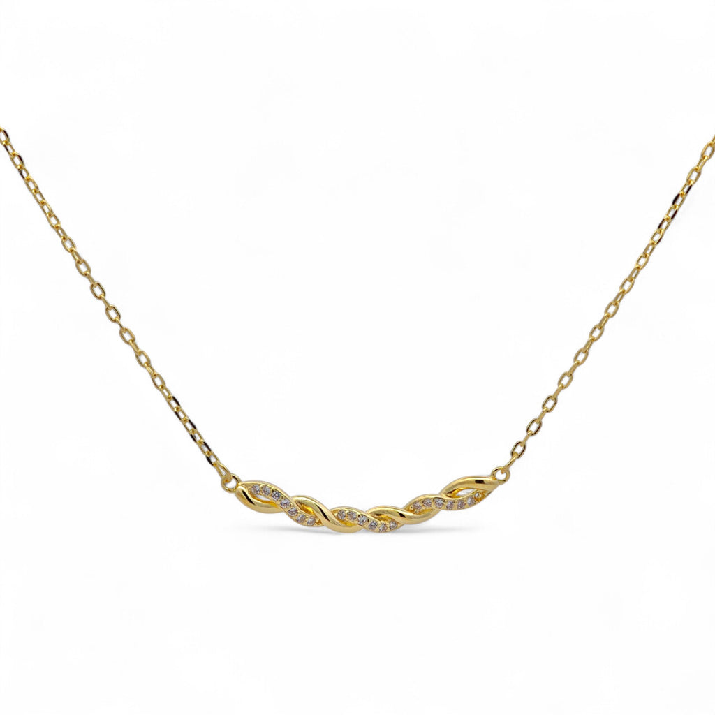 Collana nodo intrecciato brillante in Argento 925