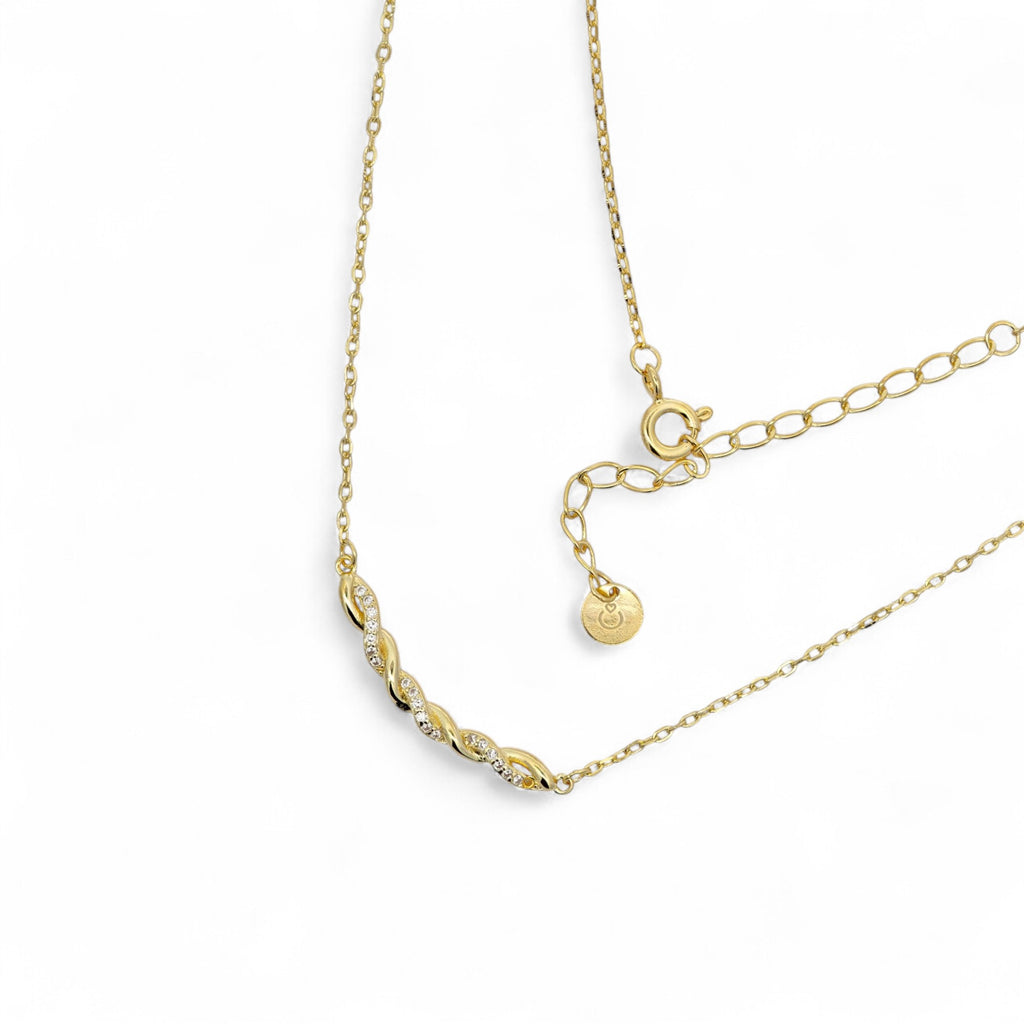 Collana nodo intrecciato brillante in Argento 925