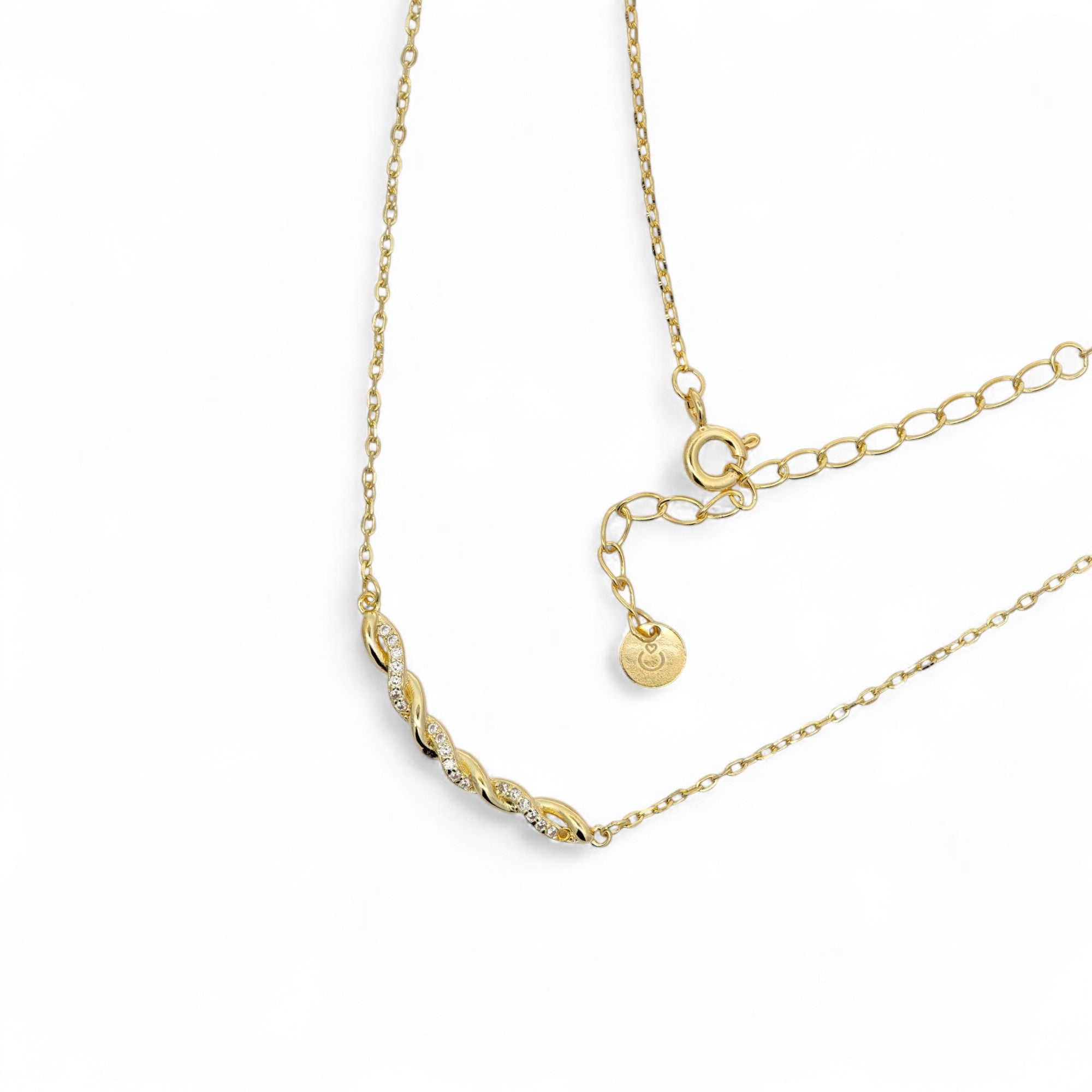 Collana nodo intrecciato brillante in Argento 925