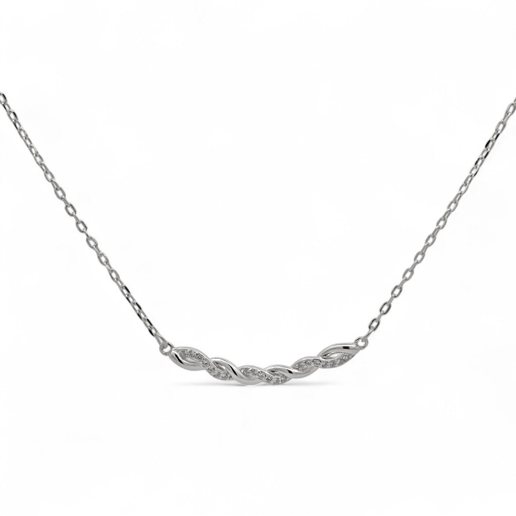 Collana nodo intrecciato brillante in Argento 925