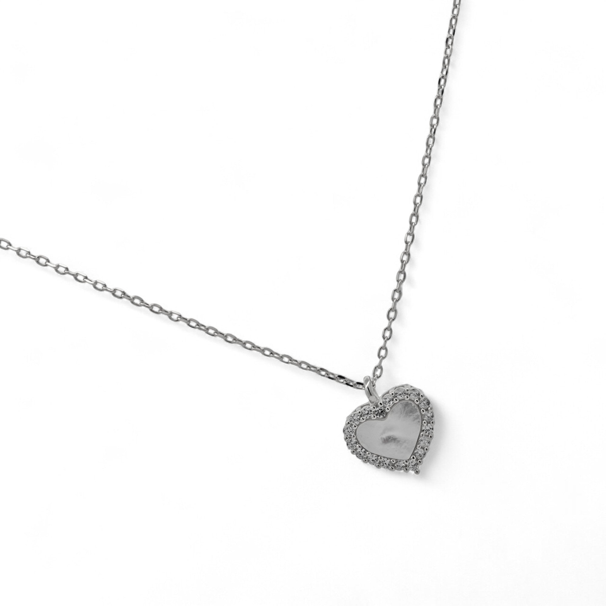 Collana in Argento Con cuore brillante