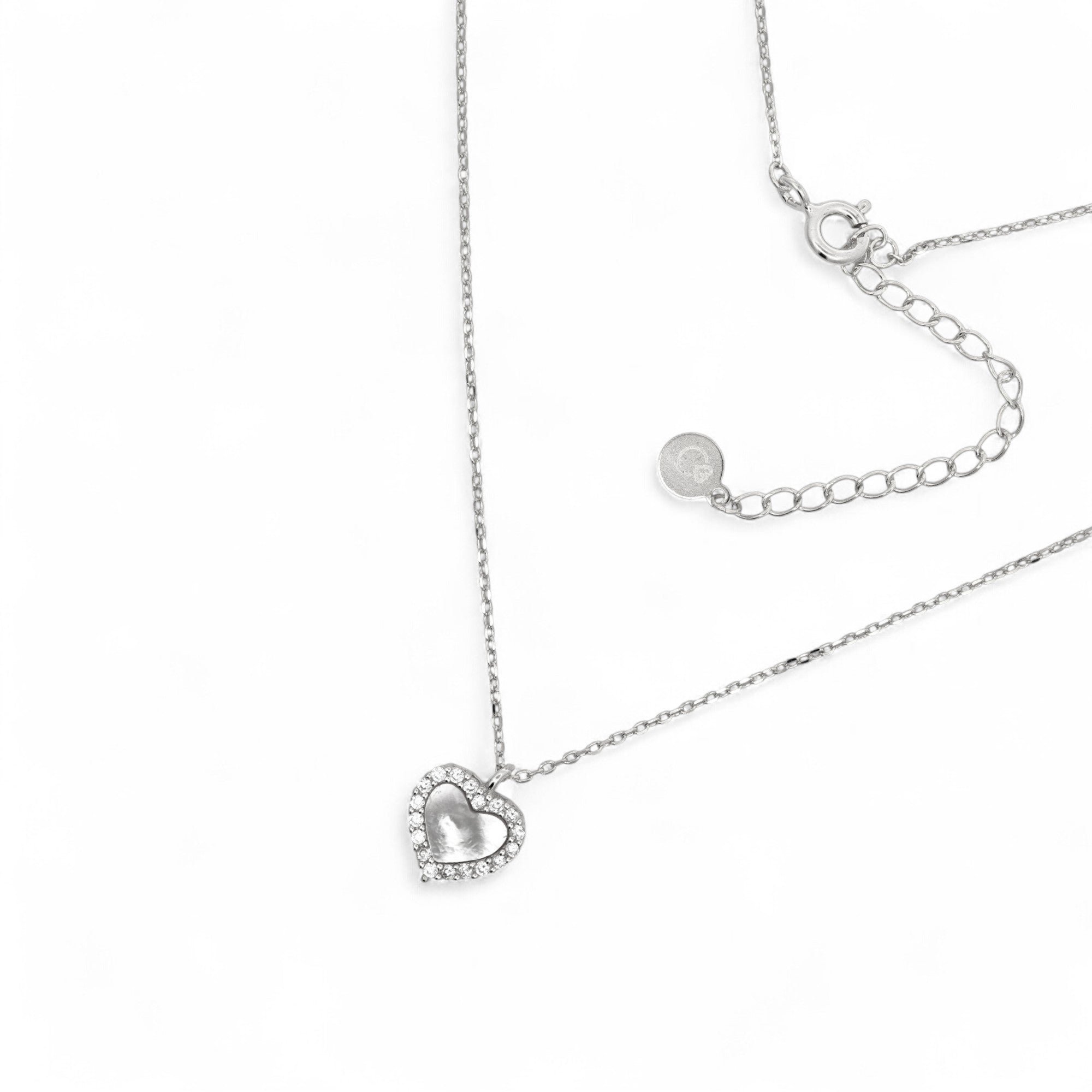 Collana in Argento Con cuore brillante