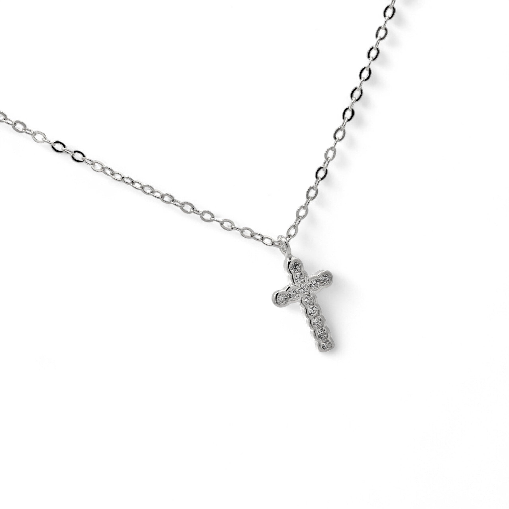 Collana Croce Brillante in Argento 925