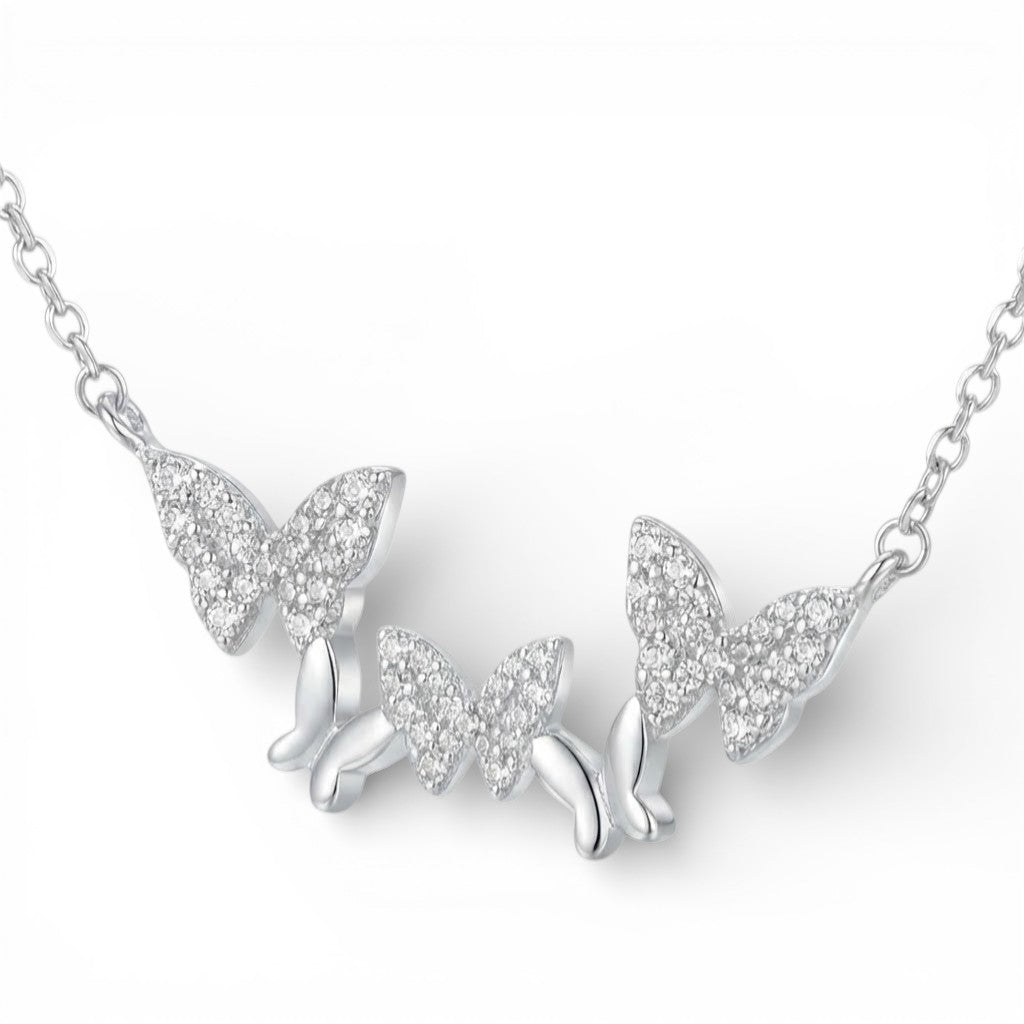 Collana Volo Di Farfalle In Argento 925