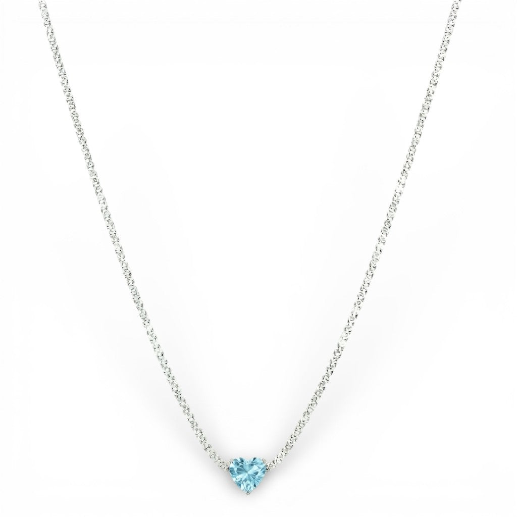 Collana Tennis con Cuore In Argento 925