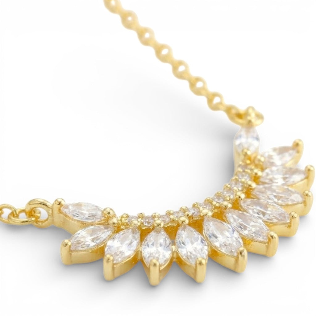 Collana Luce Incastonata con Pendente e Zirconi In Argento 925