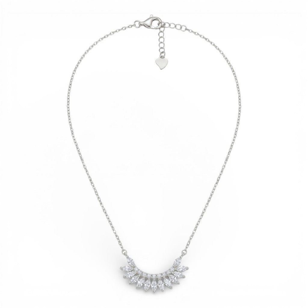 Collana Luce Incastonata con Pendente e Zirconi In Argento 925