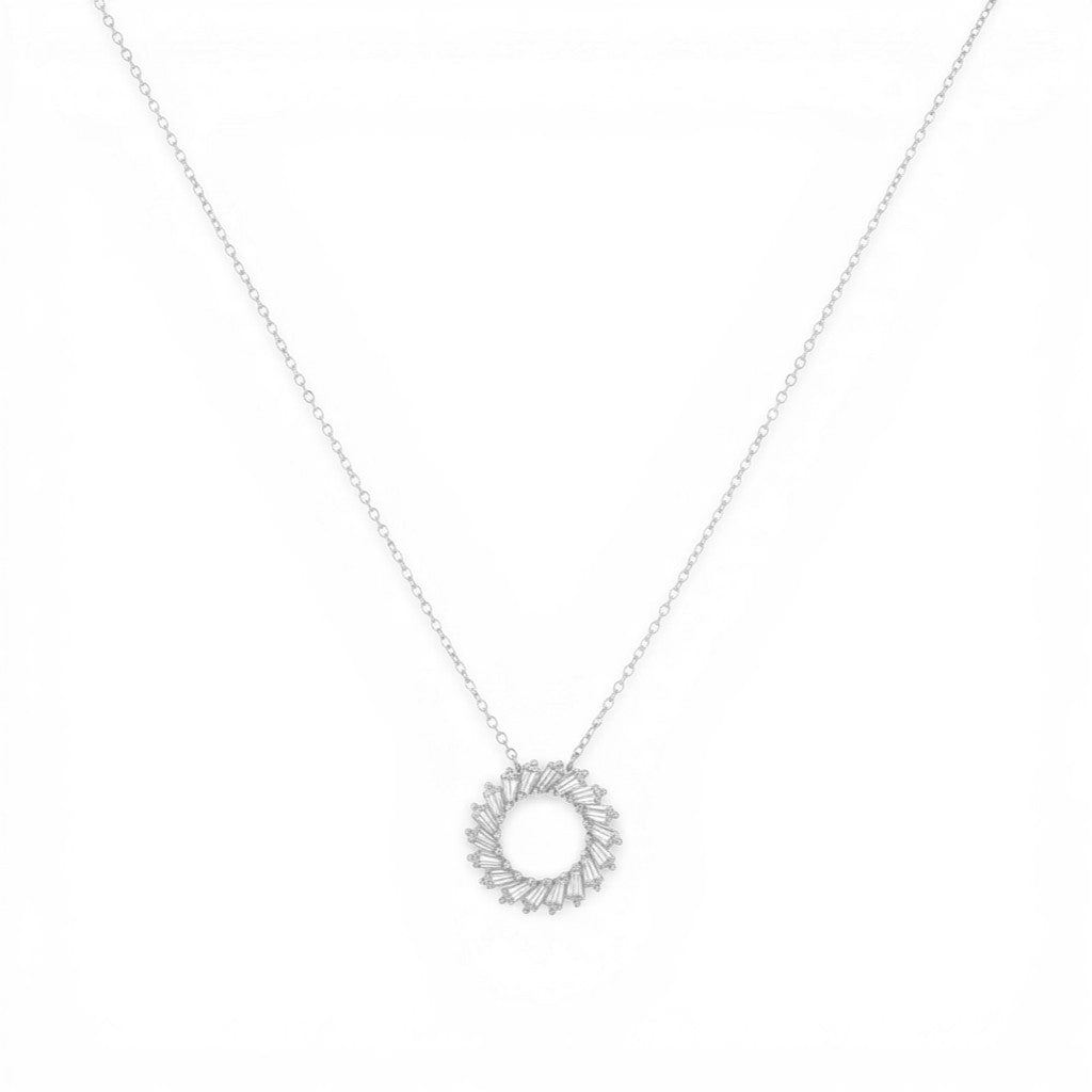 Collana Rollò con Cerchio Traforato e Navetta In Argento 925