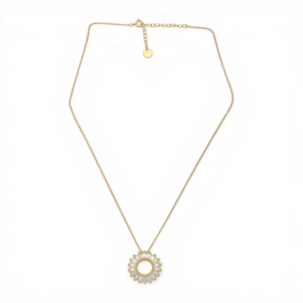 Collana Rollò con Cerchio Traforato e Navetta In Argento 925