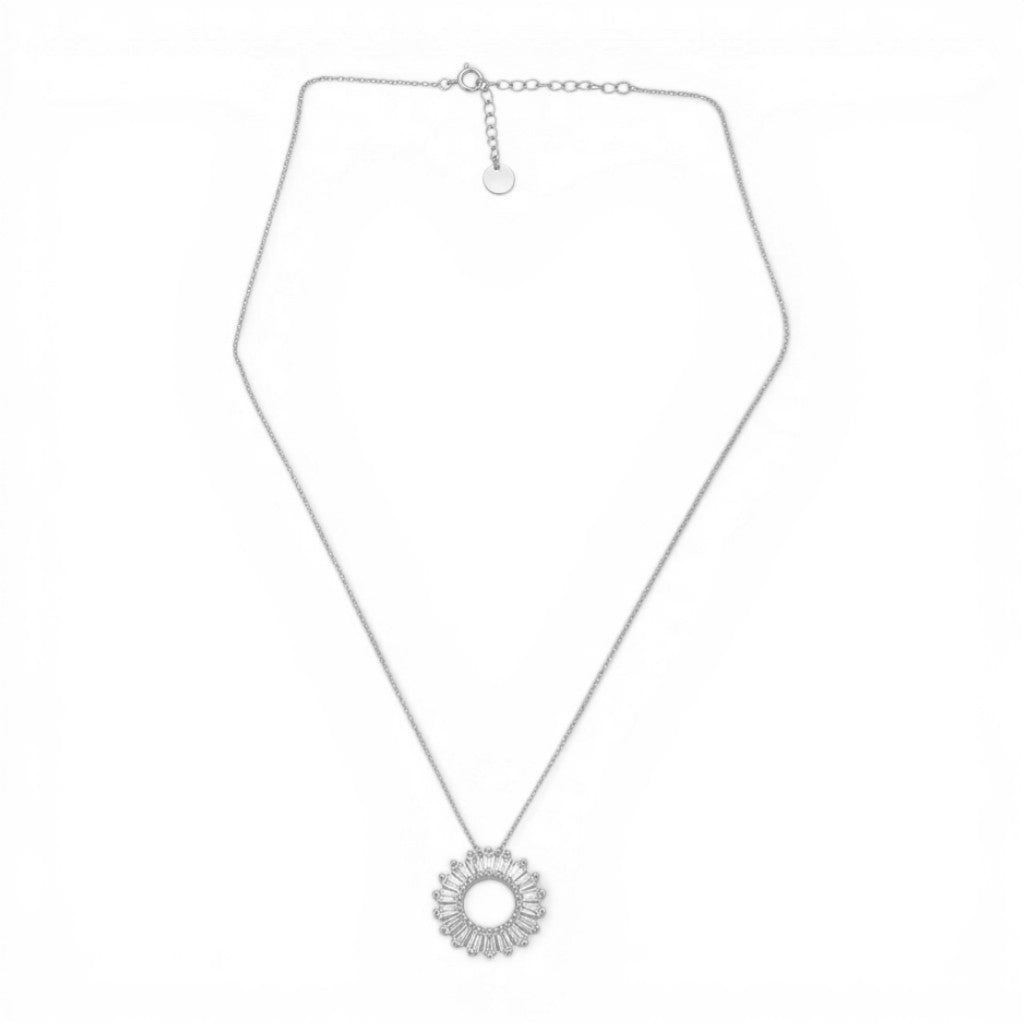Collana Rollò con Cerchio Traforato e Navetta In Argento 925