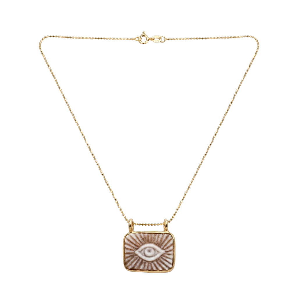 Collana Catenina con Cammeo Occhio In Argento 925