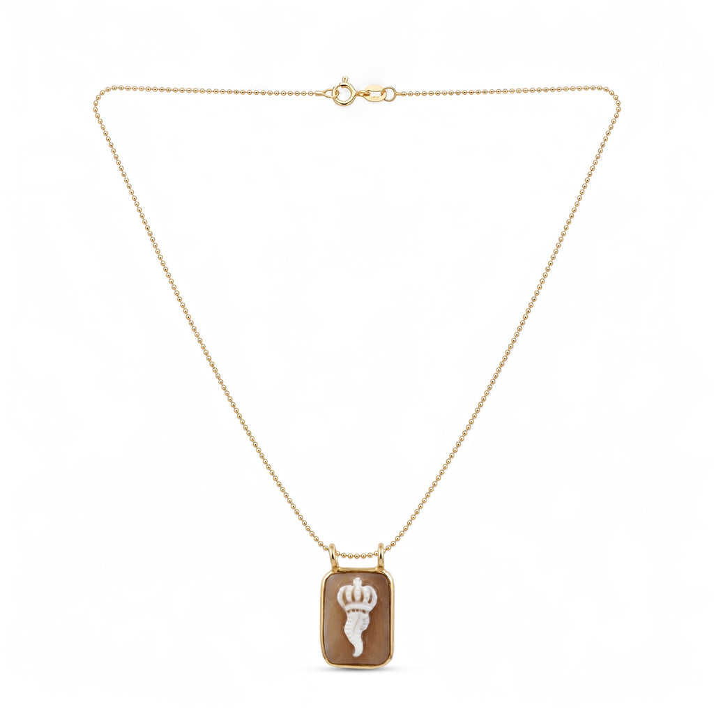 Collana Catenina con Cammeo Corno In Argento 925
