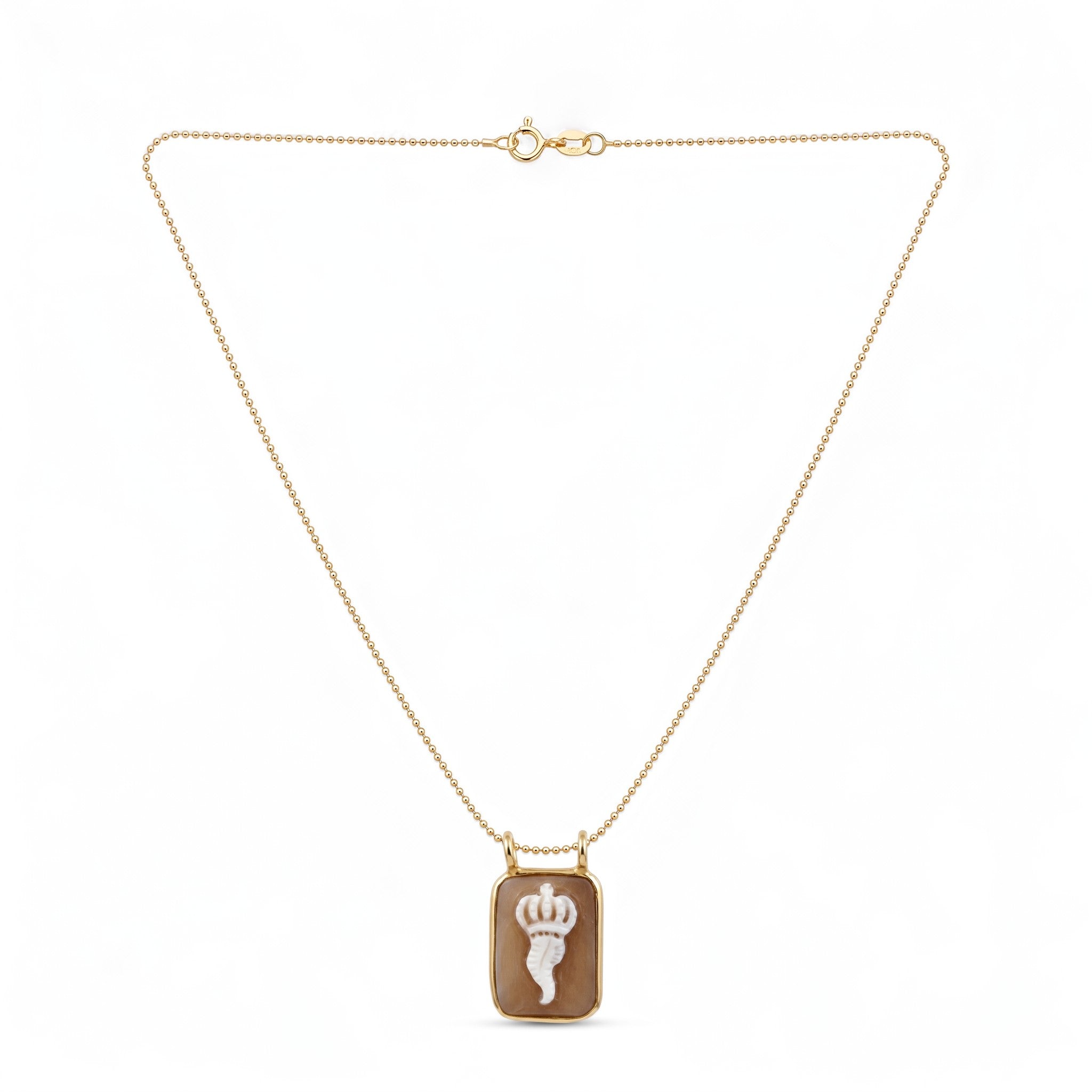 Collana Catenina con Cammeo Corno In Argento 925