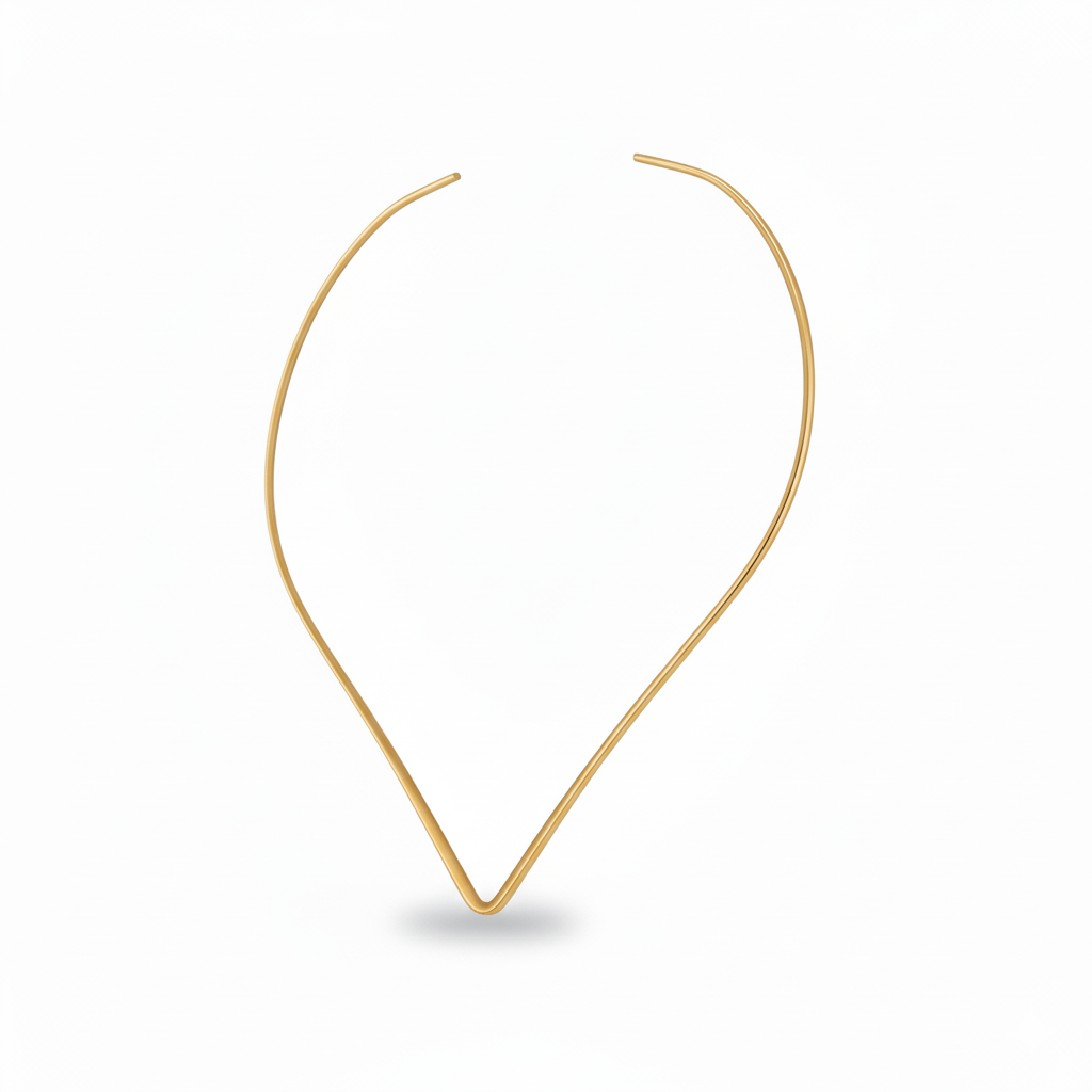 Girocollo Rigido Aperto a Forma di V in Acciaio Inossidabile