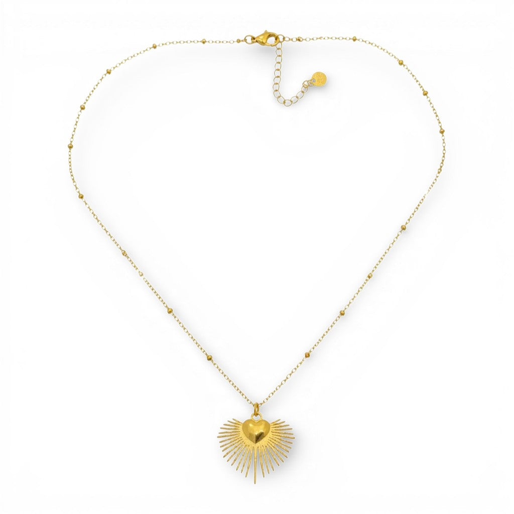 Collana Cuore Radiante In Acciaio Inossidabile
