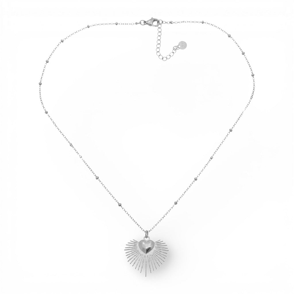 Collana Cuore Radiante In Acciaio Inossidabile