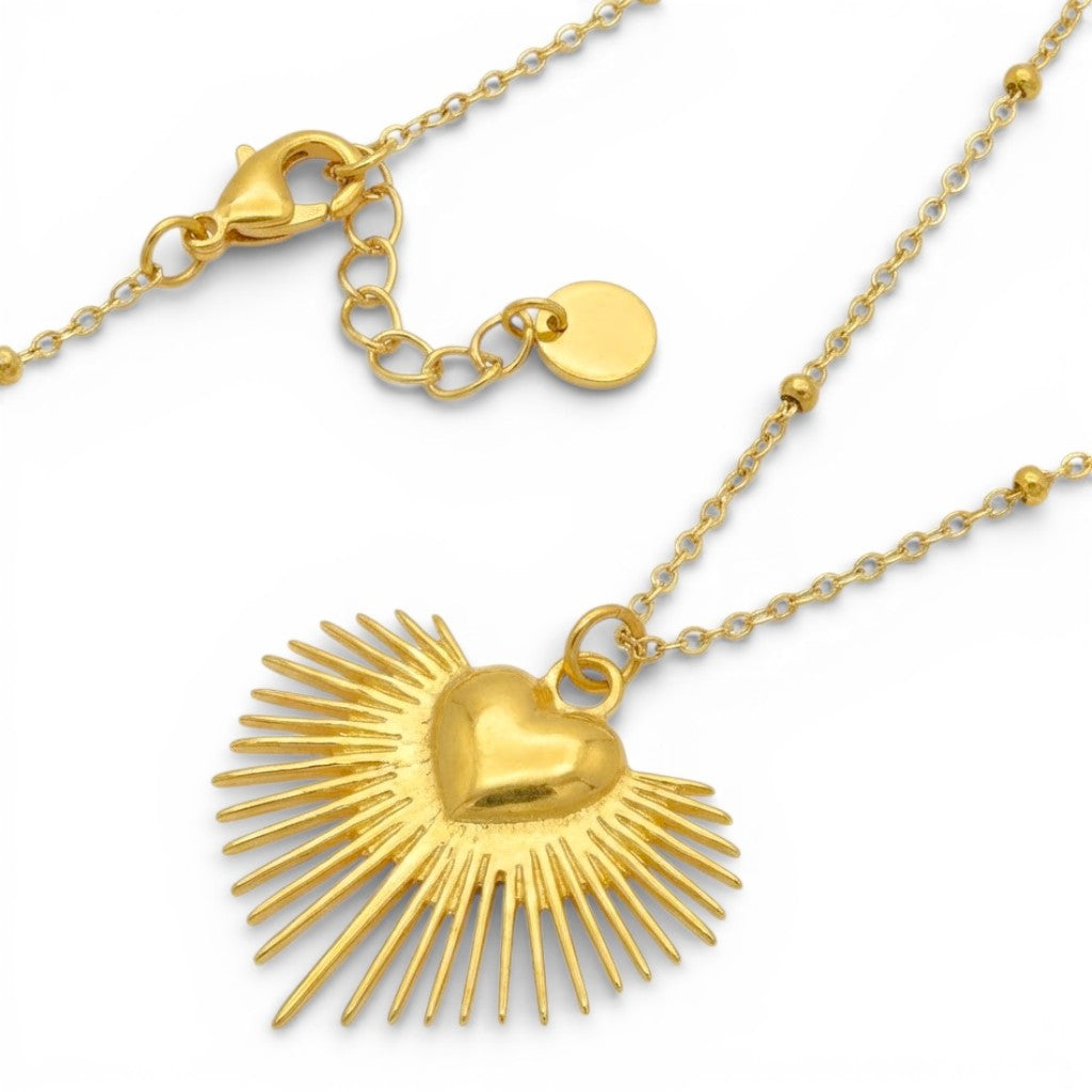 Collana Cuore Radiante In Acciaio Inossidabile