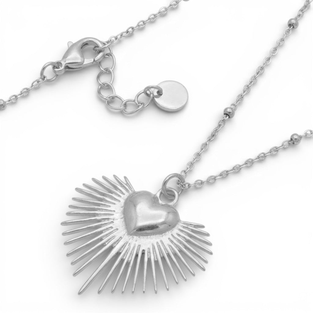 Collana Cuore Radiante In Acciaio Inossidabile